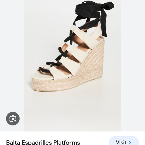 New Castaner Leather lace up Denim look platform Wedge Espadrille Sandals - Picture 2 of 11